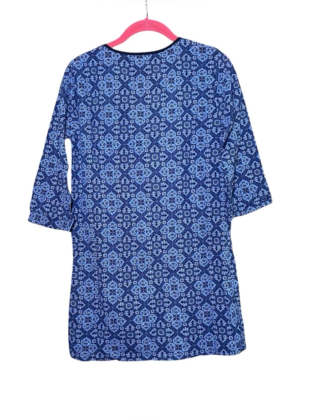 J. Crew Womens XXS Cotton Beach Cover Up Mini Dress Blue Geometric Boho